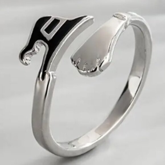 Unique Vintage Witch Hat and Broom Shaped Adjustable Ring - Halloween or Witchy - Picture 2 of 3